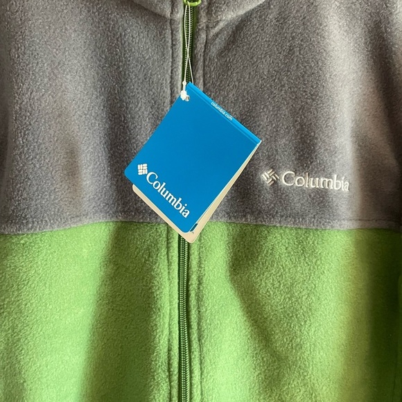 Columbia NWT men’s Blue and Green Fleece Jacket size medium - Picture 4 of 8